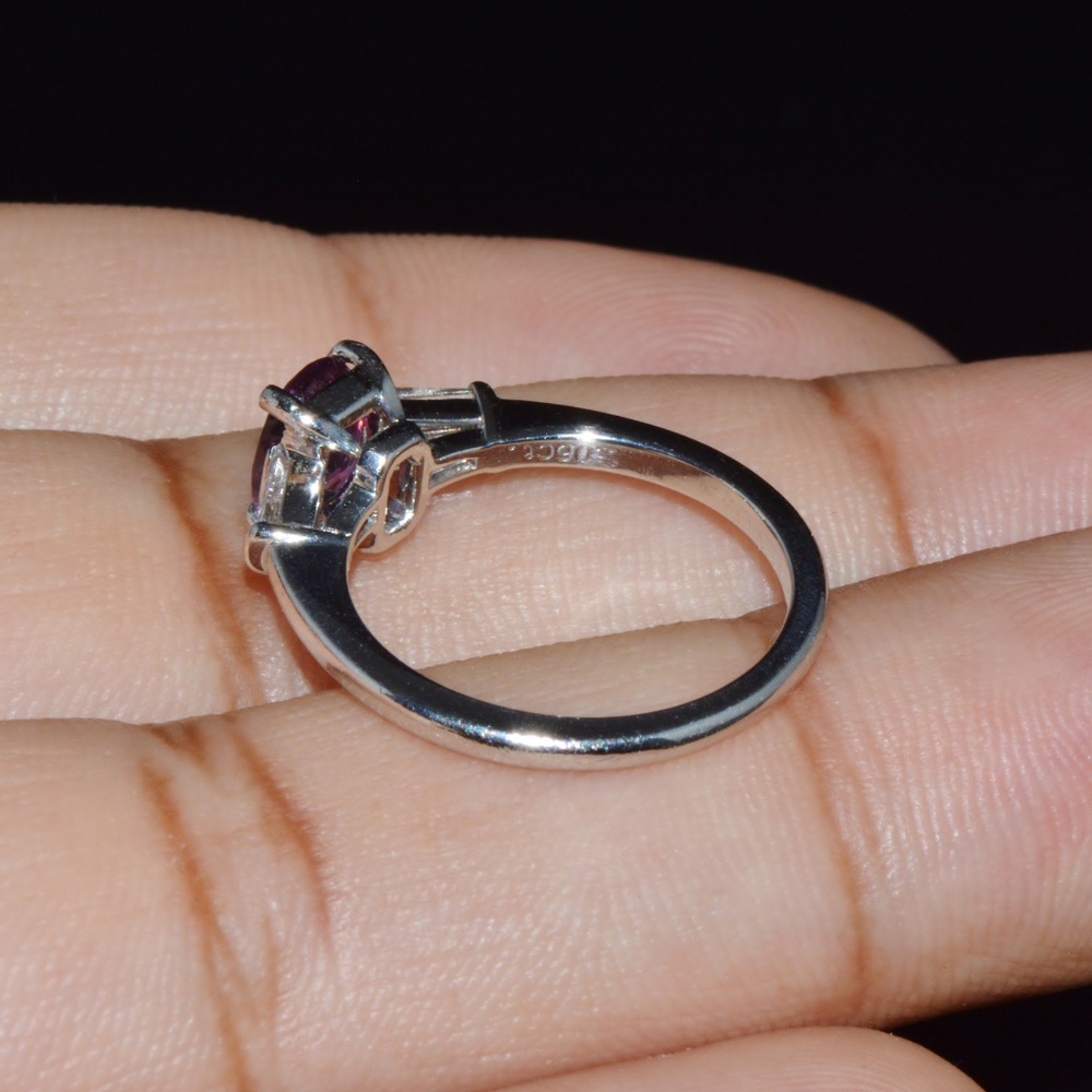 TIFFANY & CO. GIA CERTIFIED NATURAL 1.36CTS DIAMOND SAPPHIRE PLATINUM RING - Picture 9 of 15